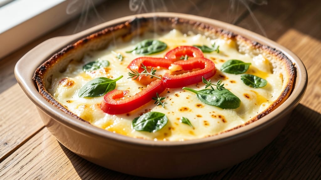 Vegetarian Egg Bake Recipe With Bread: Crispy Top, Creamy Centers, One-Pan Magic