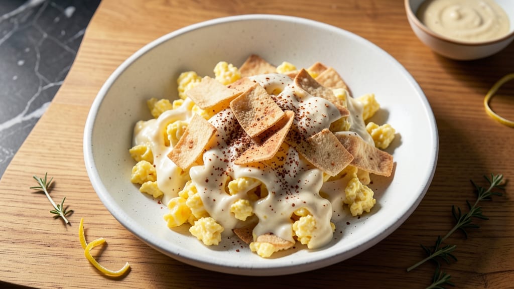 Scrambled Egg Salad Recipe with Mayonnaise: Crispy Tortilla Cups Filled With Creamy Yolk