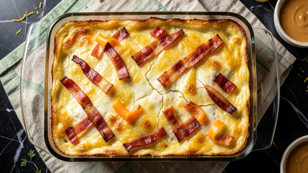 8x8 Egg Casserole Recipe: Foil-Free Crunch With Golden Cheese Top