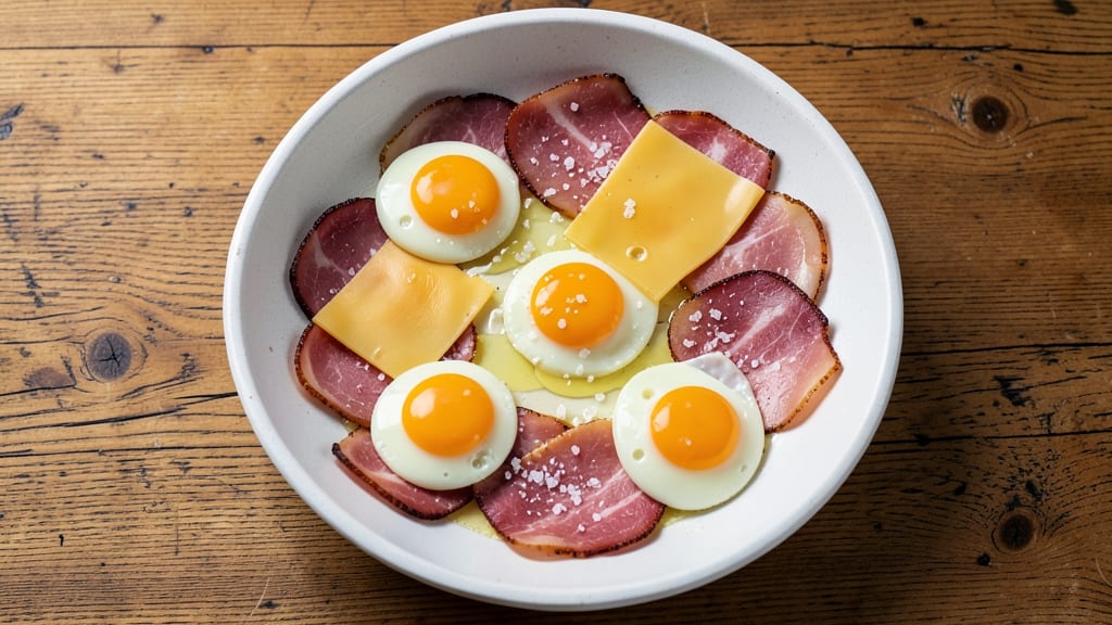 Sliced Ham And Eggs Recipe: Crispy-Edged Breakfast Sandwiches With Melted Cheese