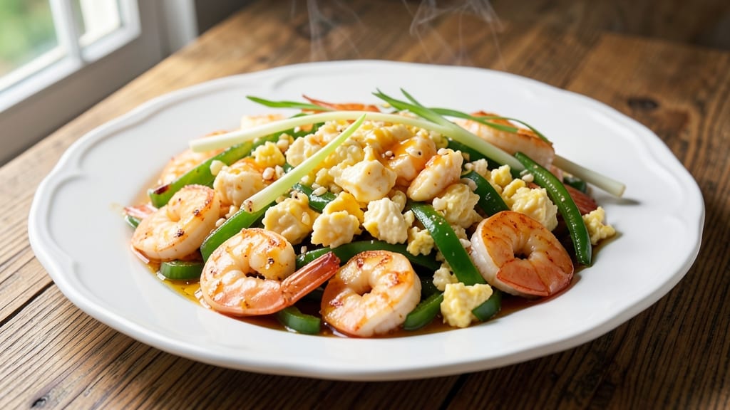 Shrimp and Egg Stir Fry Recipe: Wok-Heated Spice and Silky Ribbons