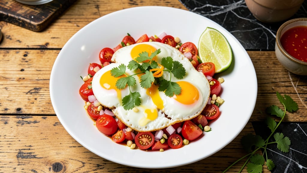 Australian Egg Fry Recipe: Golden Crispy Eggs With Spiced Tomato Salsa