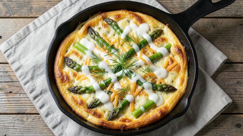 Asparagus and Egg Frittata Recipe: Golden Crust With Herbed Yolk Centers