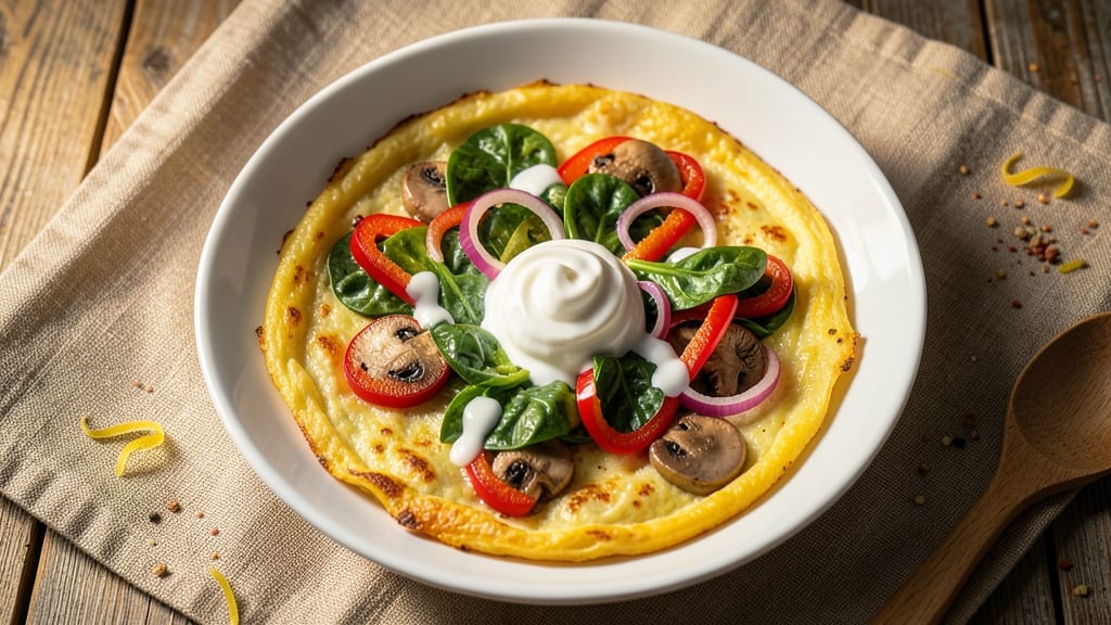 Veggie Egg Omelet Recipe: Fluffy Layers With Crispy Veggie Bites