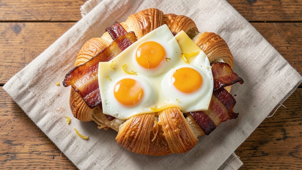 Bacon, Egg, and Cheese Stuffed Croissants Recipe: Flaky Layers and Melted Cheese Magic