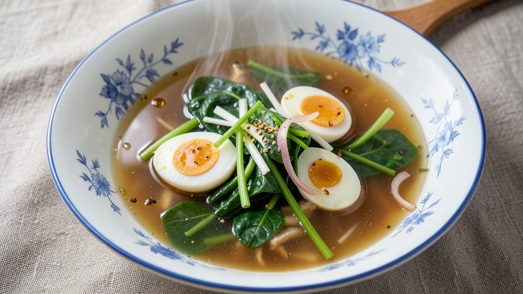 Spinach Egg Drop Soup Recipe Chinese: Silky Ribbons and Fresh Herb Finish