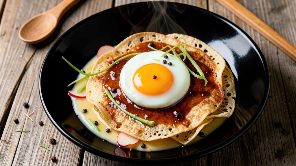 Vietnamese Caramel Egg Recipe: Crispy Tortilla Cups with Silky Ginger-Yolk Filling
