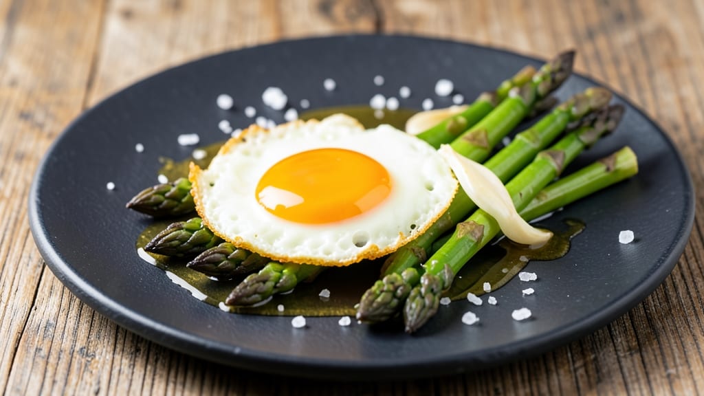 Asparagus and Fried Eggs Recipe: Crispy Greens With Runny Yolk Magic