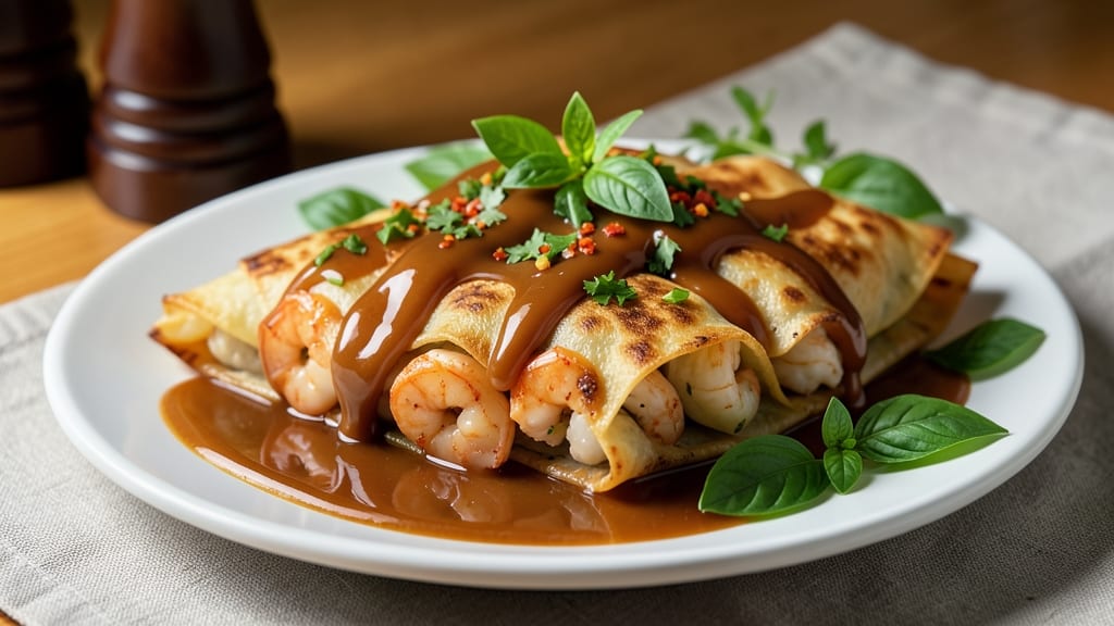 Thai Shrimp Egg Rolls Recipe: Crispy Wraps With Spicy Peanut Yolk Filling