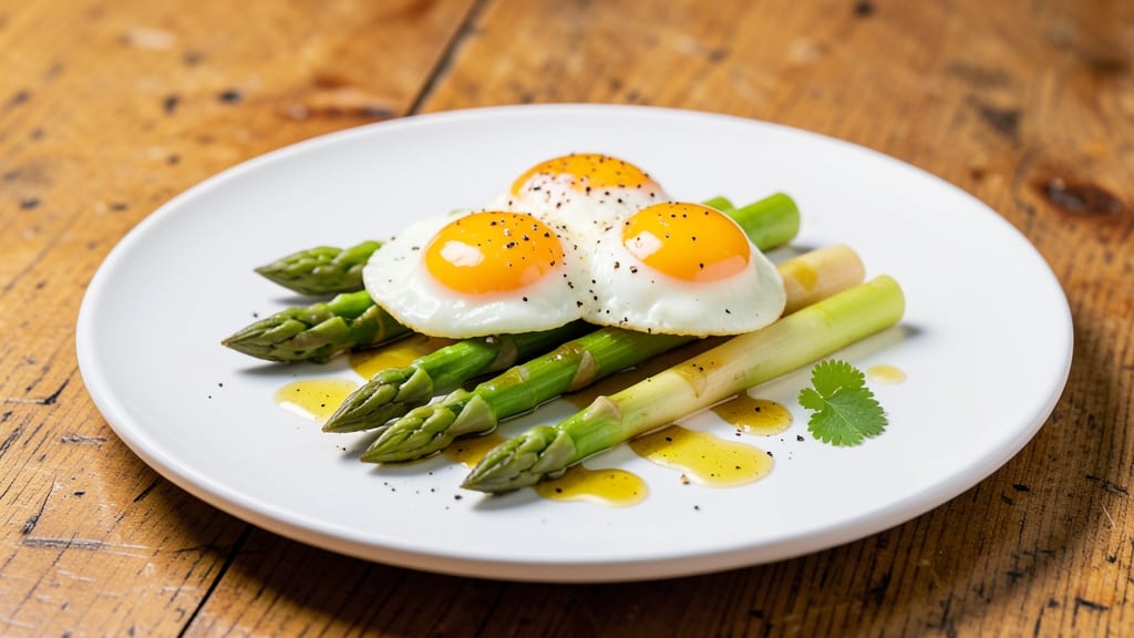 Asparagus and Poached Eggs Recipe: Crisp-Tipped Greens With Runny Yolk Magic