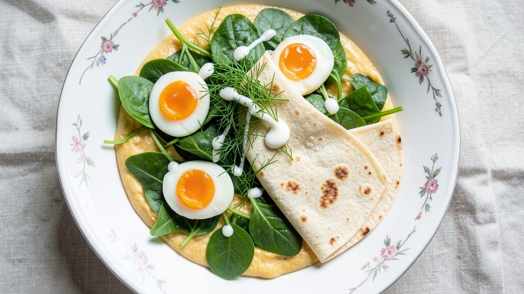 Spinach and Egg Salad Recipe: Crispy Tortilla Cups With Herbed Yolk Magic