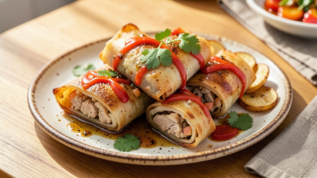 African Egg Roll Recipe: Spiced Tortilla Cups with Runny Yolk Magic