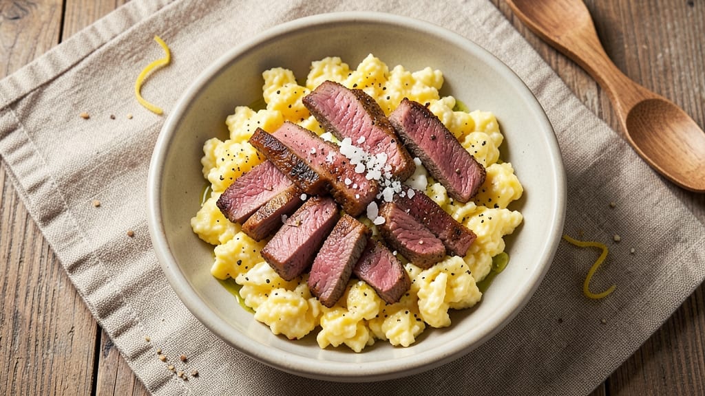 Steak and Egg Scramble Recipe: Buttery Steak Bites and Silky Egg Ribbons