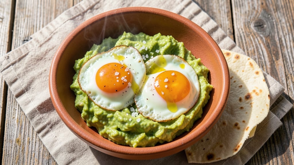 Avocado Fried Eggs Recipe: Crispy Tortilla Crunch with Avocado Cream Magic