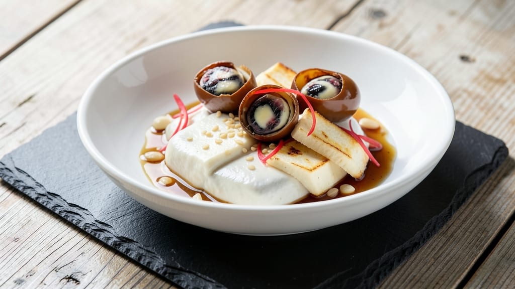 Silken Tofu With Century Egg Recipe: Umami Bomb With Silky Texture Contrast