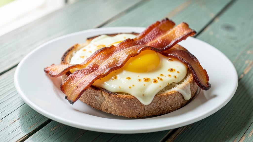 Bacon, Egg, and Cheese English Muffin Recipe: Crispy Toasted Crunch with Runny Yolk Magic