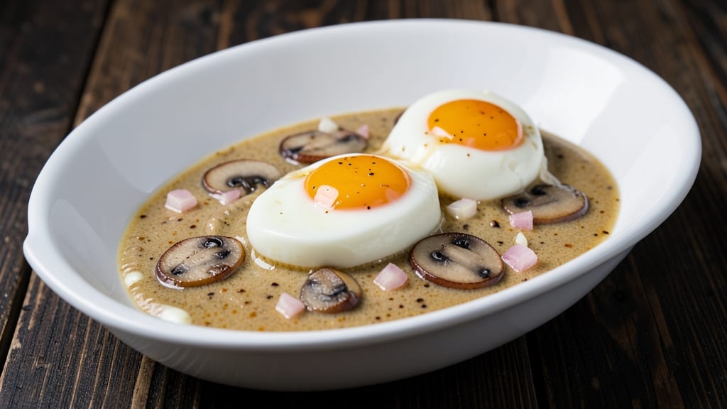 Sipo Egg Recipe With Cream Of Mushroom: Savory Mushroom Cream Poached in Eggs