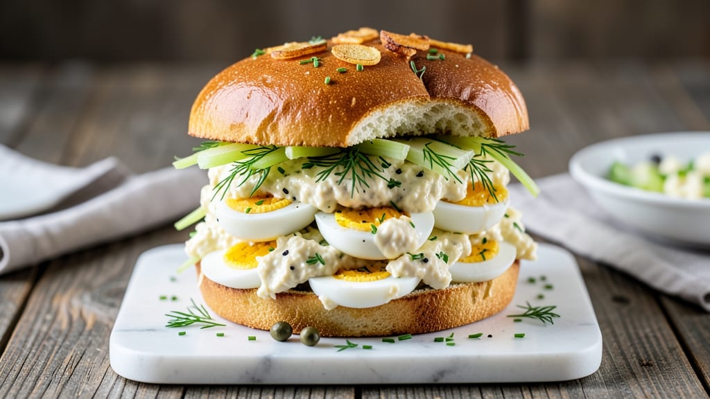 5-Star Egg Salad Sandwich Recipe: Crispy Bread and Creamy Yolk Magic