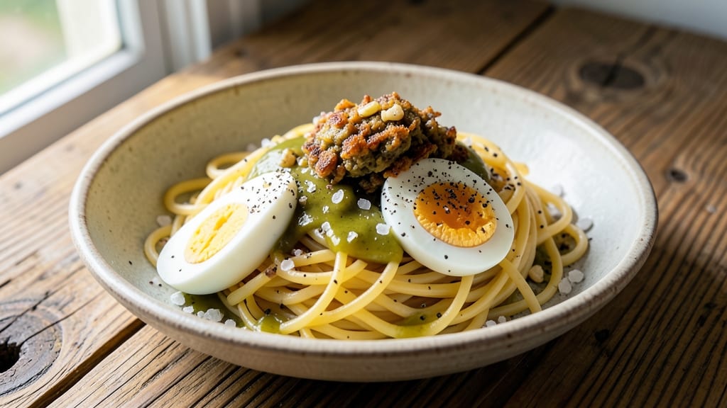Spaghetti and Boiled Eggs Recipe: Breakfast Twist With Silky Yolk Magic