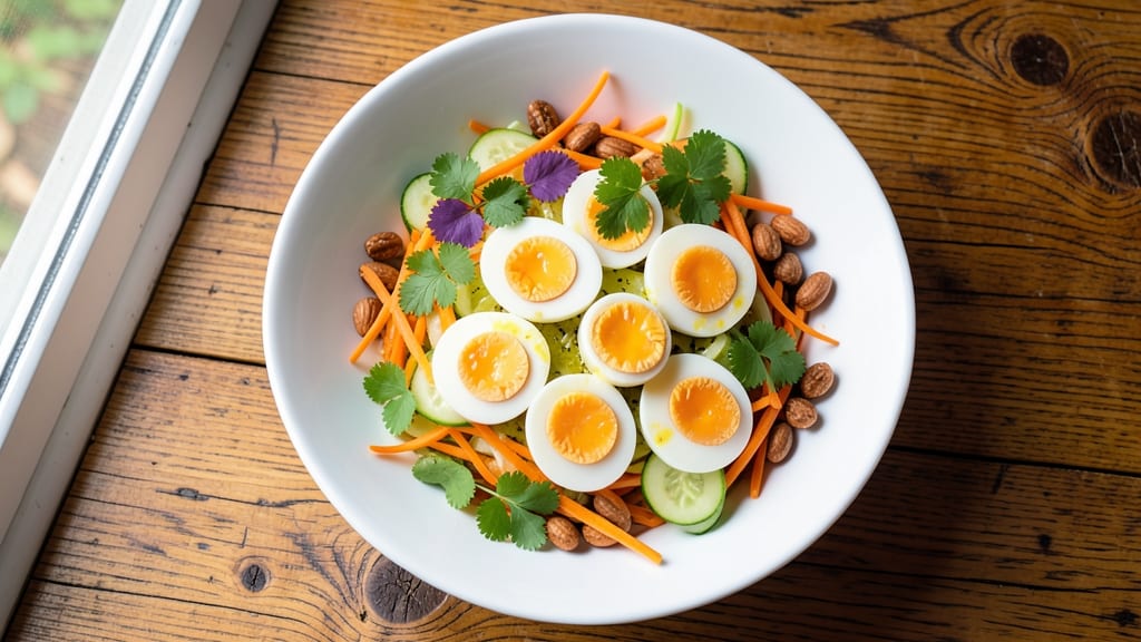 Thai Egg Salad Recipe: Spicy Lemongrass Dressing with Crunchy Peanuts