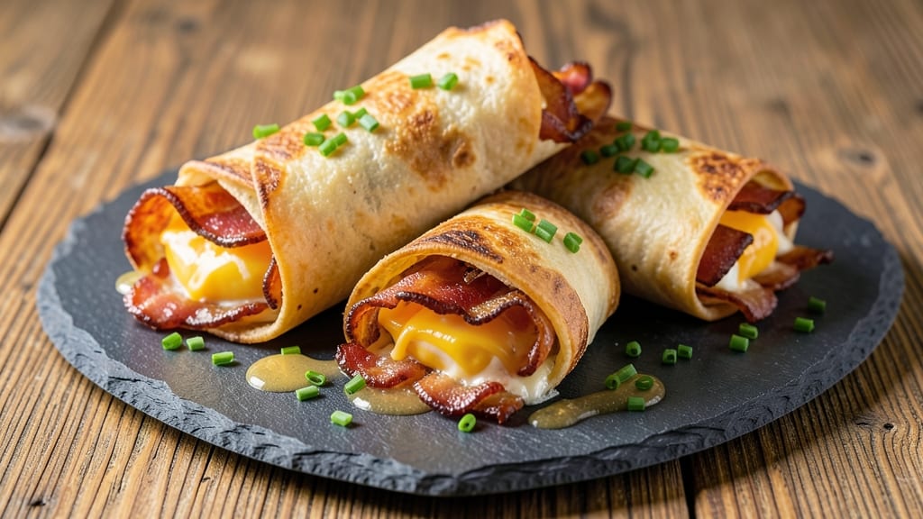 Bacon and Egg Roll Recipe: Crispy Tortilla Cups With Smoky Yolk Magic