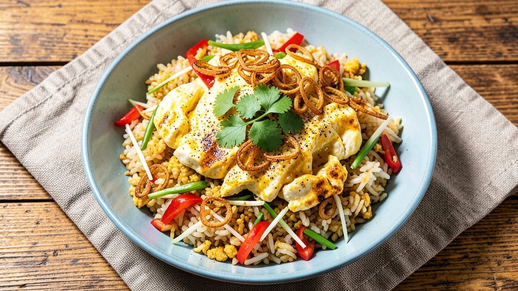 Vegan Egg Fried Rice Recipe: Tofu Scramble That Mimics Runny Yolk Magic
