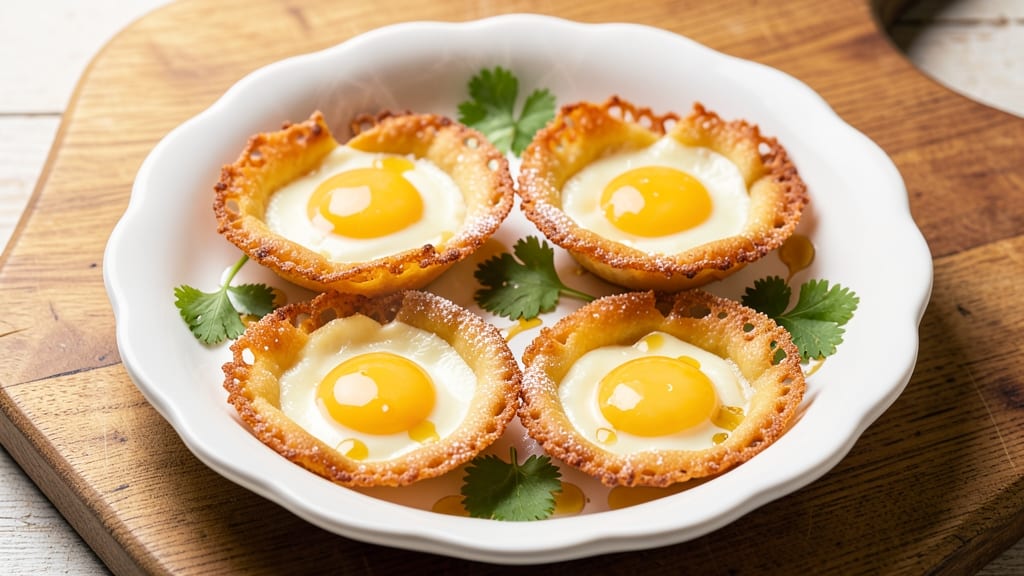 Wonton Egg Cups Recipe: Crispy Tortilla Shells With Silky Yolk Hearts